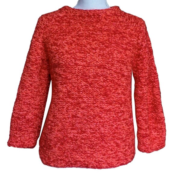 Saks VTG 60s Wool Sweater Mock Neck Boxy Fit Twee Mad Men 3/4 Sleeve Turtleneck - Picture 1 of 13